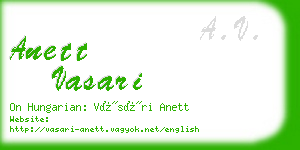 anett vasari business card